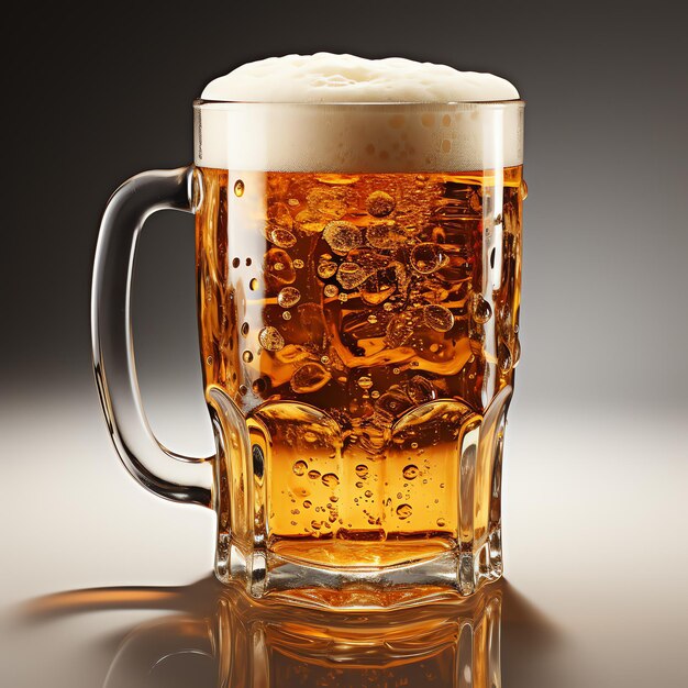 Un bicchiere di birra fresca con tappo di schiuma Spruzzata di schiuma con gustosa birra americana Giornata della birra