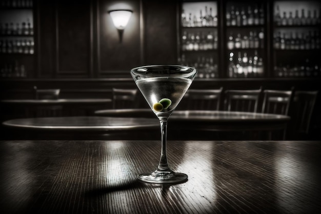 Un bicchiere di martini in un tavolo