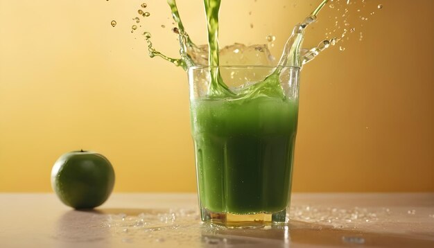 Un bicchiere di rinfrescante succo verde