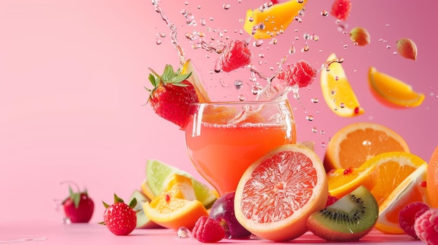 Un bicchiere di succo di frutta con un po' d'acqua