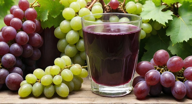 un bicchiere di vino accanto alle uve e un grappolo di uve