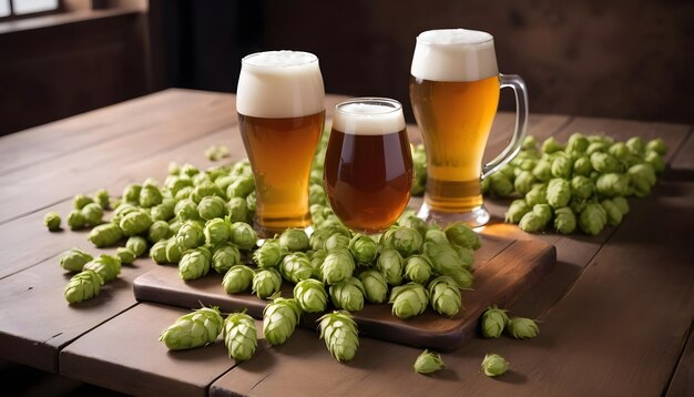 Un bicchiere freddo di birra artigianale su un tavolo