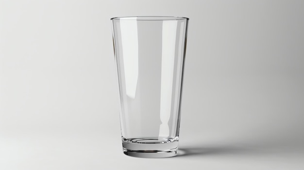 Un bicchiere semplice ed elegante su uno sfondo bianco perfetto per mostrare la tua bevanda preferita