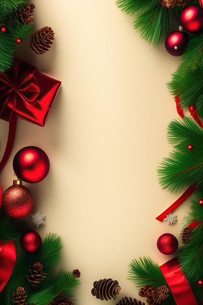 Un biglietto di Natale con un nastro rosso e un fiocco rosso.