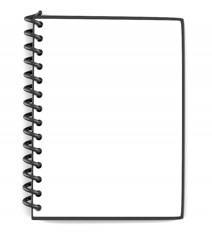 Foto un blocco note in bianco su fondo bianco