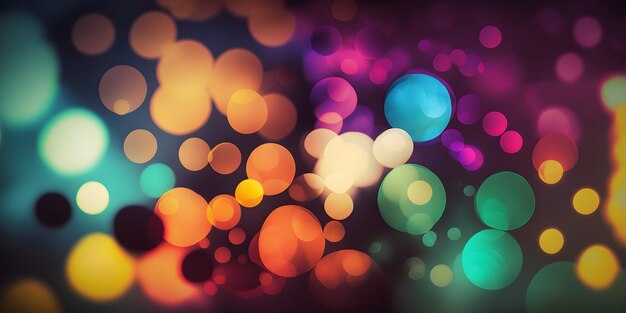 Un bokeh di visualizzazione di luci colorate