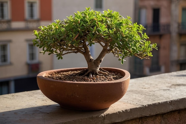 Un bonsai tranquillo alla luce del sole