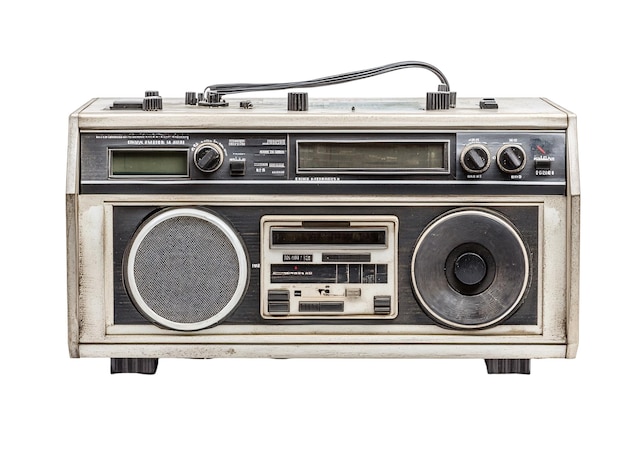 un boom box bianco e nero