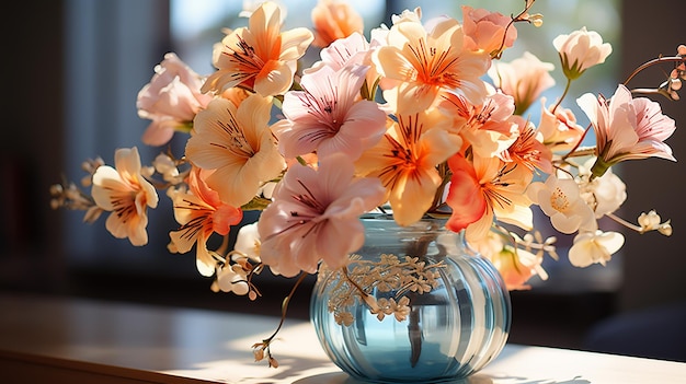 un bouquet di bellissimi fiori in vaso