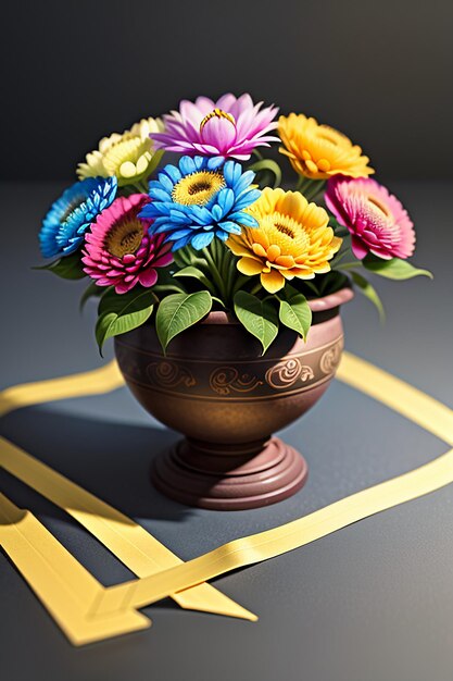 Un bouquet di fiori colorati ornamenti creativi decorazione carta da parati semplice sfondo