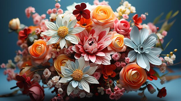 Un bouquet di fiori colorati