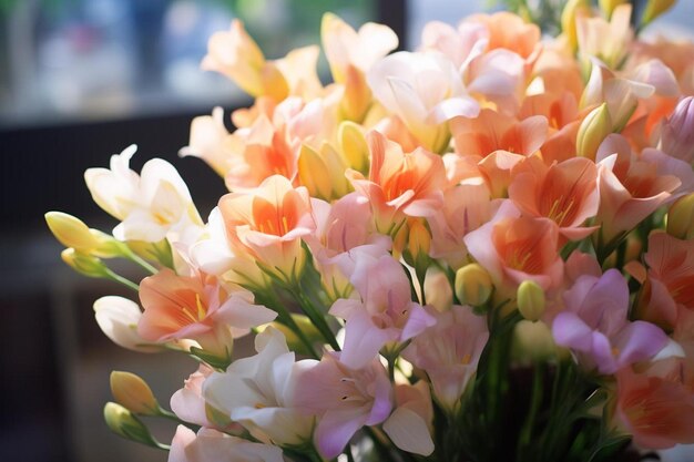 Un bouquet di fiori con il nome " tulipani " sul fondo.