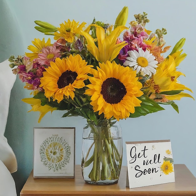 un bouquet di fiori gialli sul tavolo