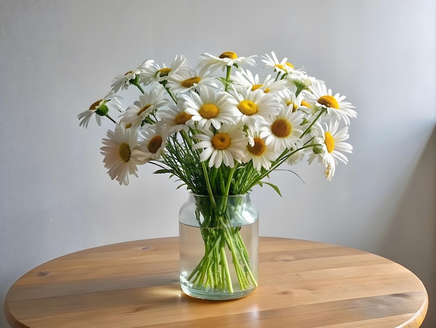 un bouquet di margherite in un vaso di vetro