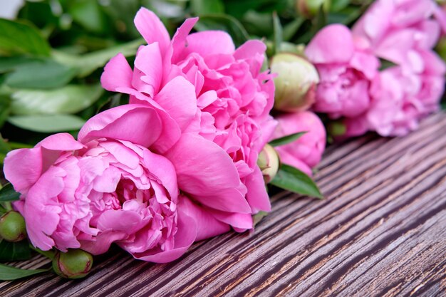 Un bouquet di peonie rosa