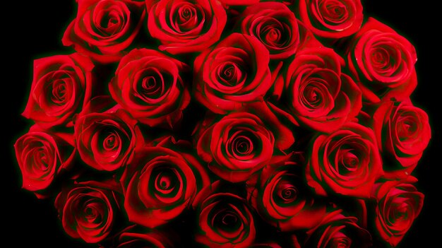 Un bouquet di rose rosse e fiori in una scatola a forma di cuore regalo speciale per San Valentino