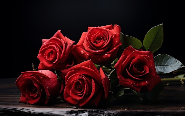 Un bouquet di rose rosse sullo sfondo Ai