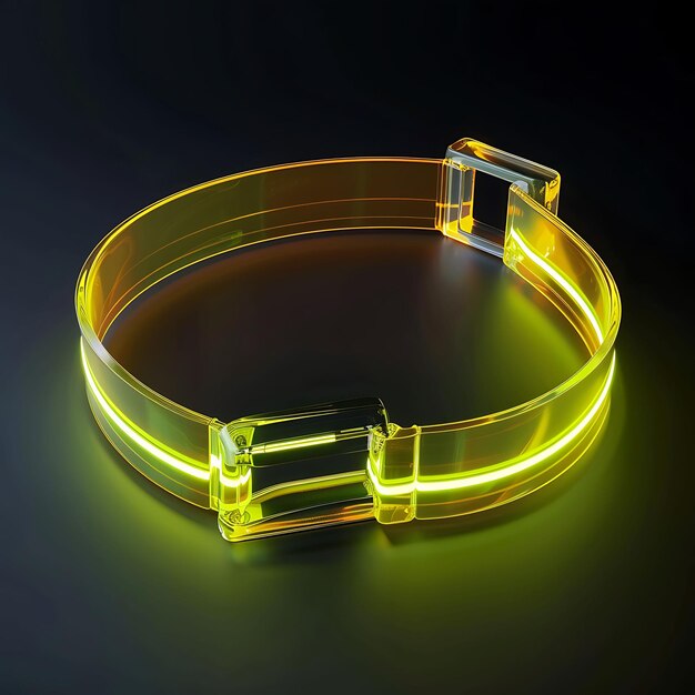 un braccialetto giallo con una luce verde su di esso