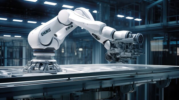 Un braccio robotico in un ambiente di fabbrica