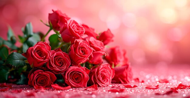 Un brillante bouquet di rose, umore festivo, immagine generata dall'AI