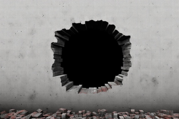 Un buco in un muro che contiene un buco nero.