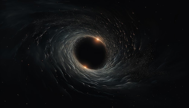 Un buco nero Buco nero digitale nell'illustrazione dello spazio