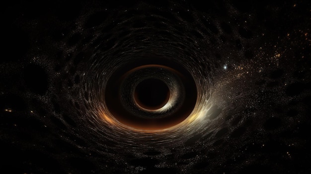Un buco nero nello spazio con un buco nero al centro.