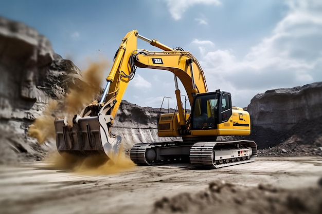 un bulldozer viene utilizzato in una cava