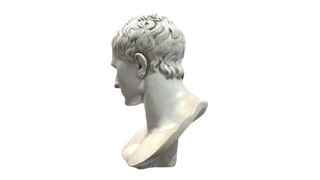 Un busto bianco di un uomo romano