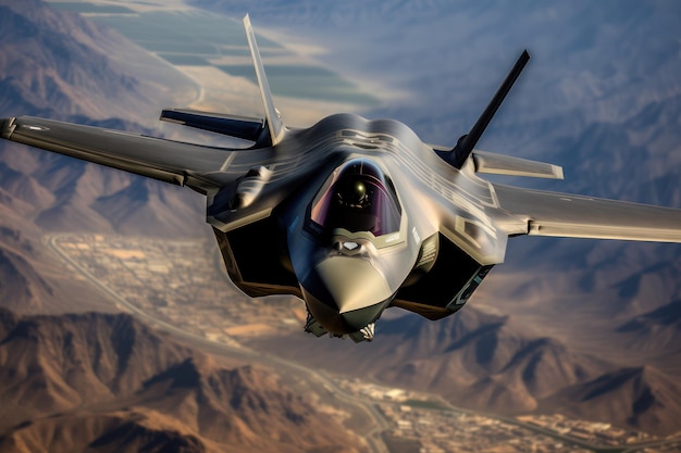 un caccia stealth F35 volò in aria