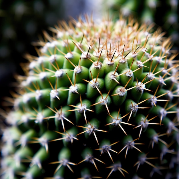 Un cactus con punte acuminate e punte bianche.