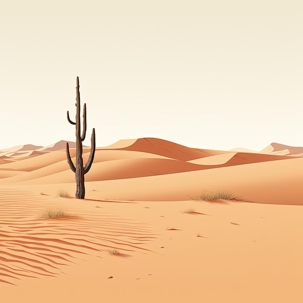 un cactus in un deserto