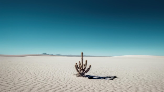 Un cactus nel deserto con il cielo sullo sfondo