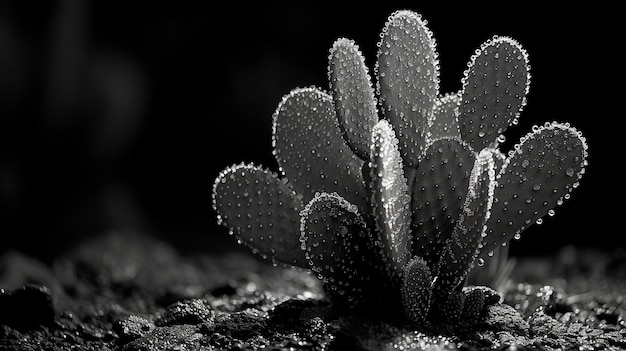 Un cactus pianta sotto la rigida luce solare L'AI genera un'illustrazione