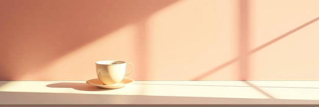 Un caffè mattutino sereno alla luce del sole