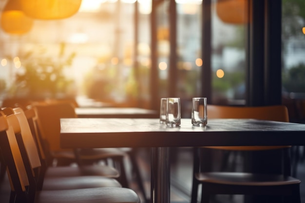 Un caffè pubblico sfocato