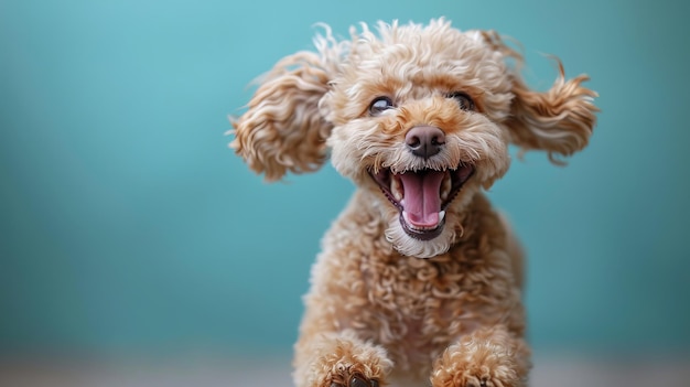 Un cagnolino sta saltando su e giù