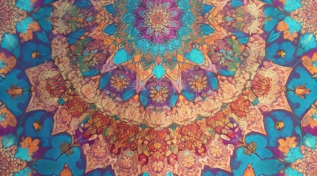 Un caleidoscopio di colori vivaci e motivi intricati