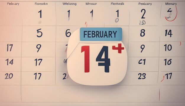 un calendario con la data di febbraio è mostrato sul calendario