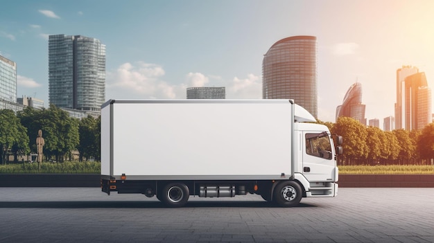 Un camion bianco con un lenzuolo bianco con scritto "camion" sulla fiancata.