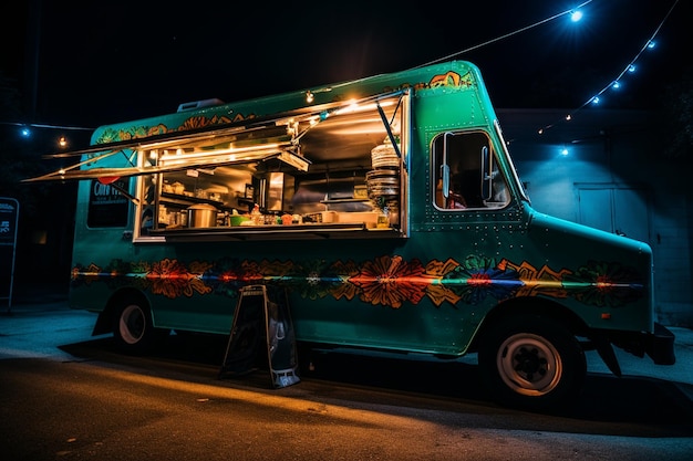 Un camion di cibo messicano che serve deliziosi tacos e burritos