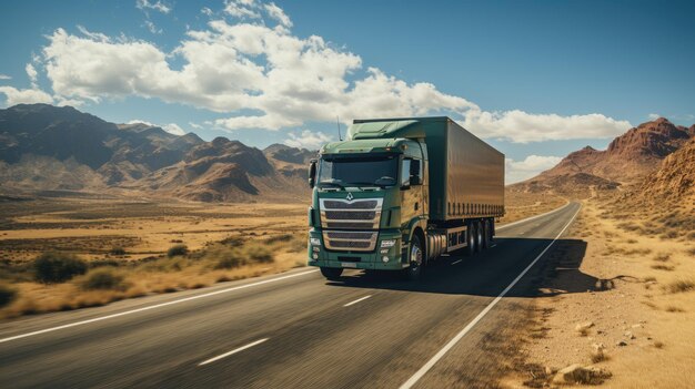 Un camion sulla strada.