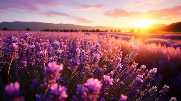 un campo affondato di lavanda