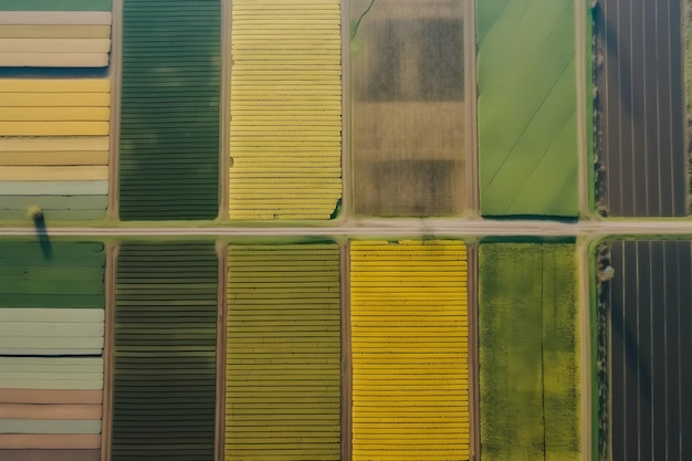 Un campo di colori verde e giallo