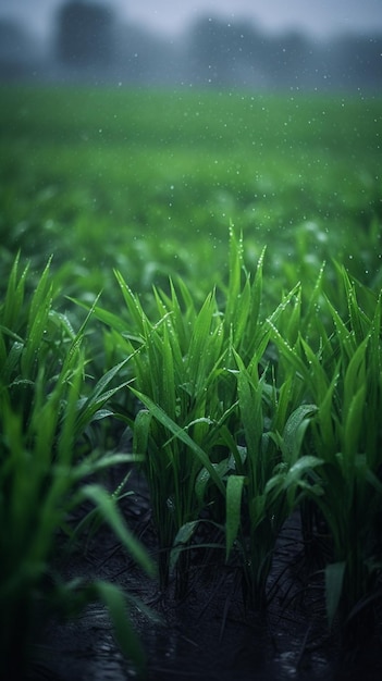Un campo di erba verde con sopra la parola erba