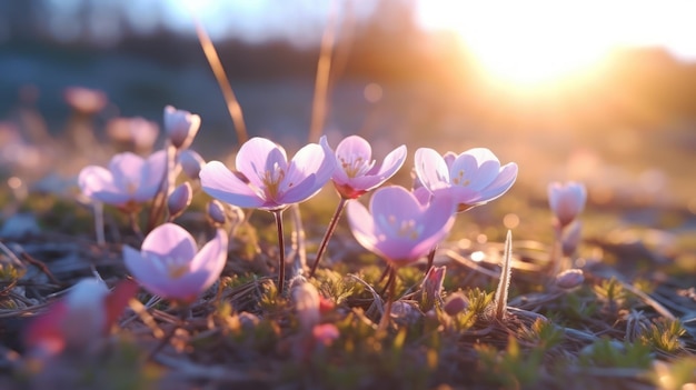 Un campo di fiori alla luce del sole