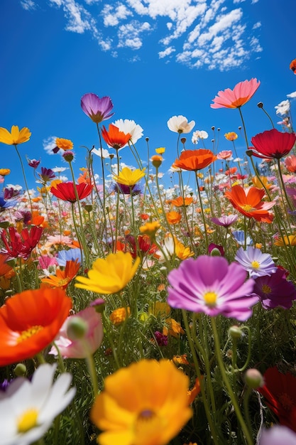 Un campo di fiori colorati