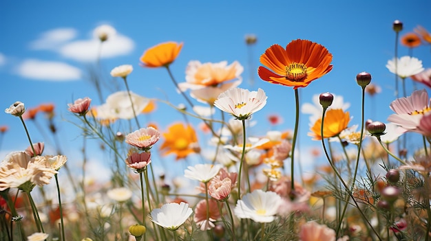 Un campo di fiori con la parola papavero sul fondo
