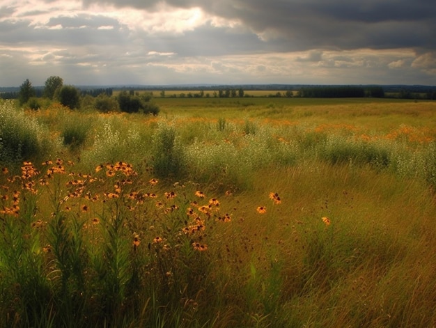 Un campo di fiori in campagna