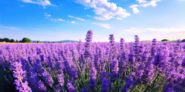 un campo di fiori viola